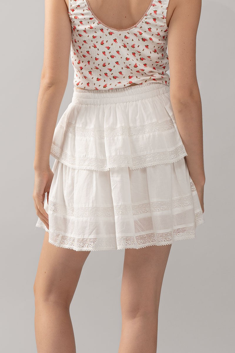 Tiered Away Ruffle Mini Skirt