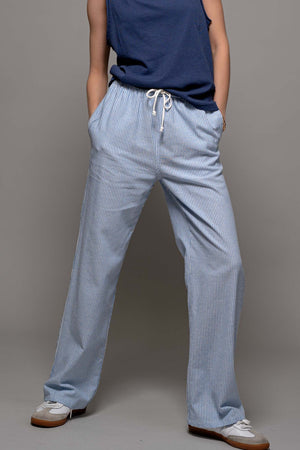 Lounge About Pinstripe Pants - Blue