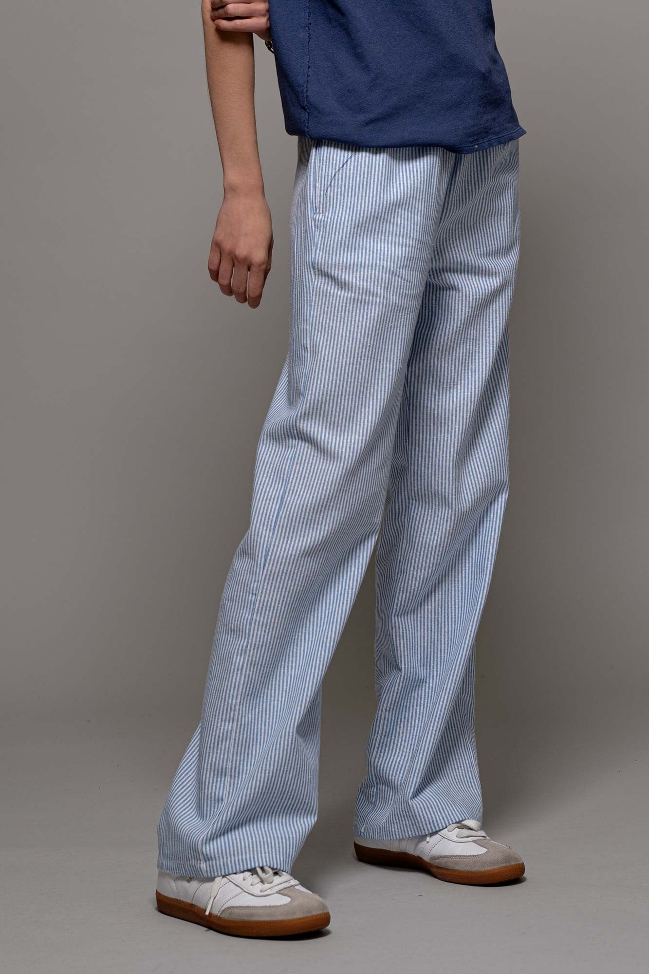 Lounge About Pinstripe Pants - Blue