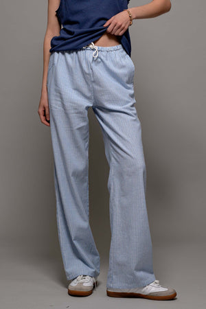 Lounge About Pinstripe Pants - Blue
