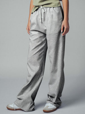 Lounge About Pinstripe Pants - Black