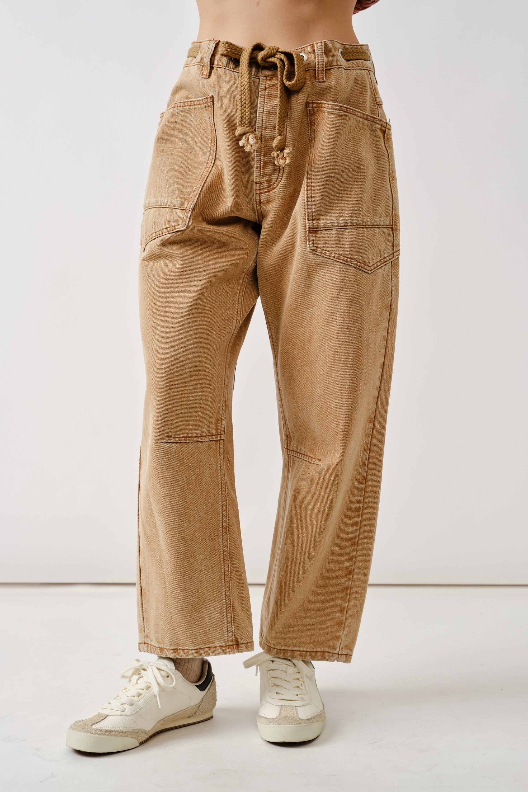 Barrel Denim Pants - Rust