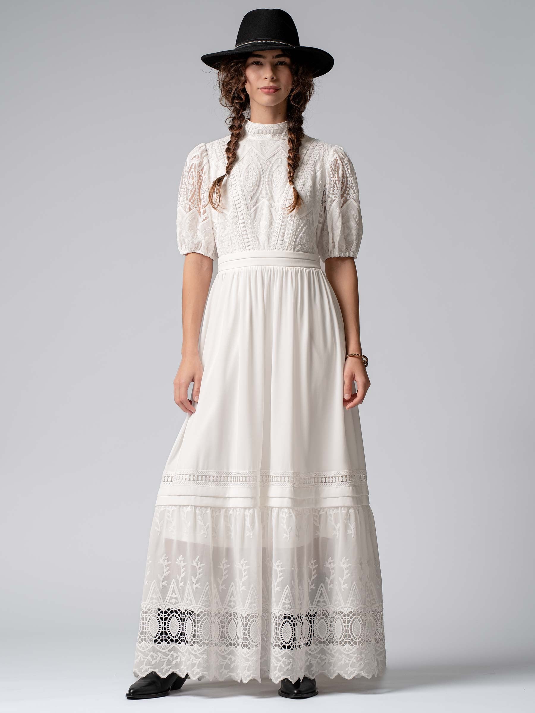 Summer Lace Maxi Dress - White