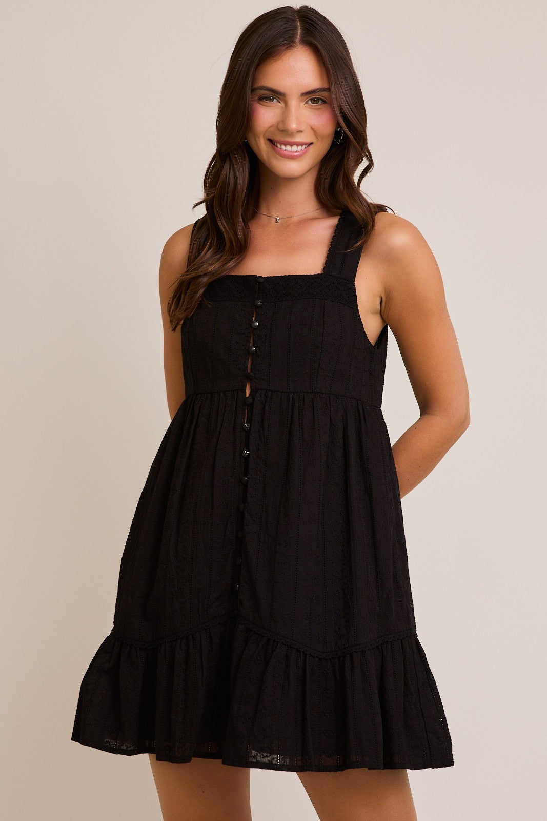 Sweet Romance Mini Dress - Black