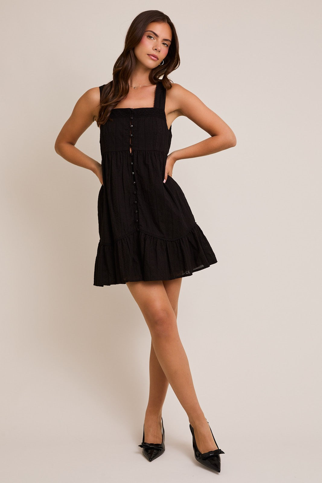Sweet Romance Mini Dress - Black