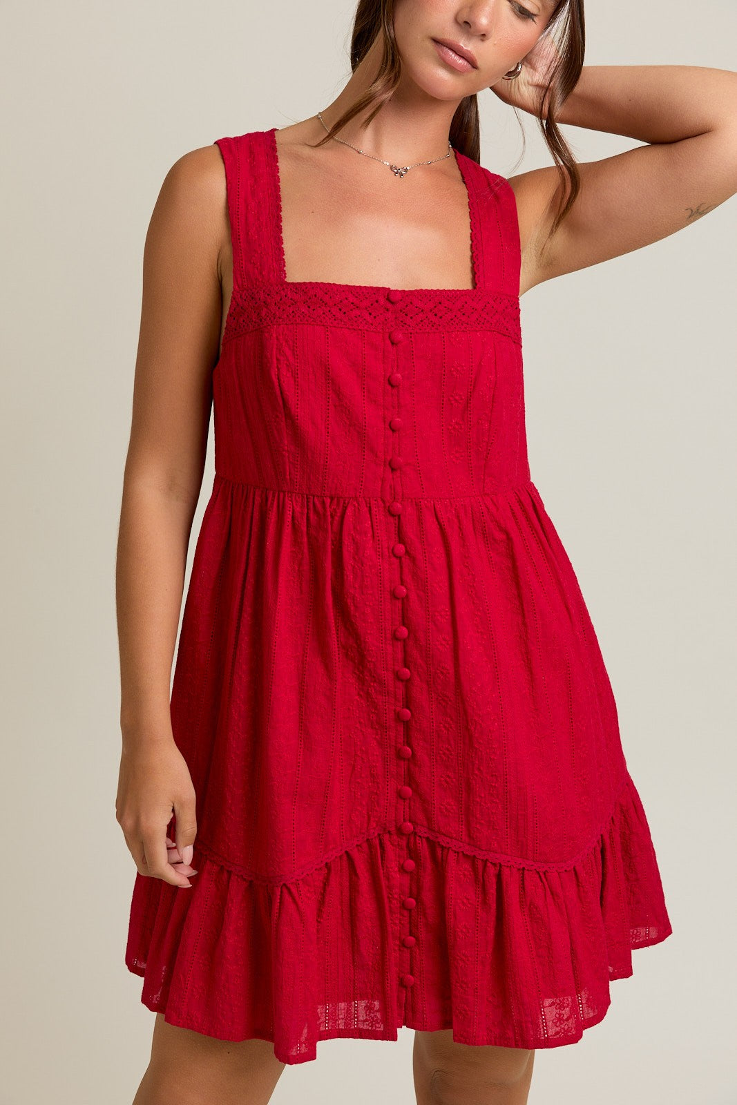 Sweet Romance Mini Dress - Red