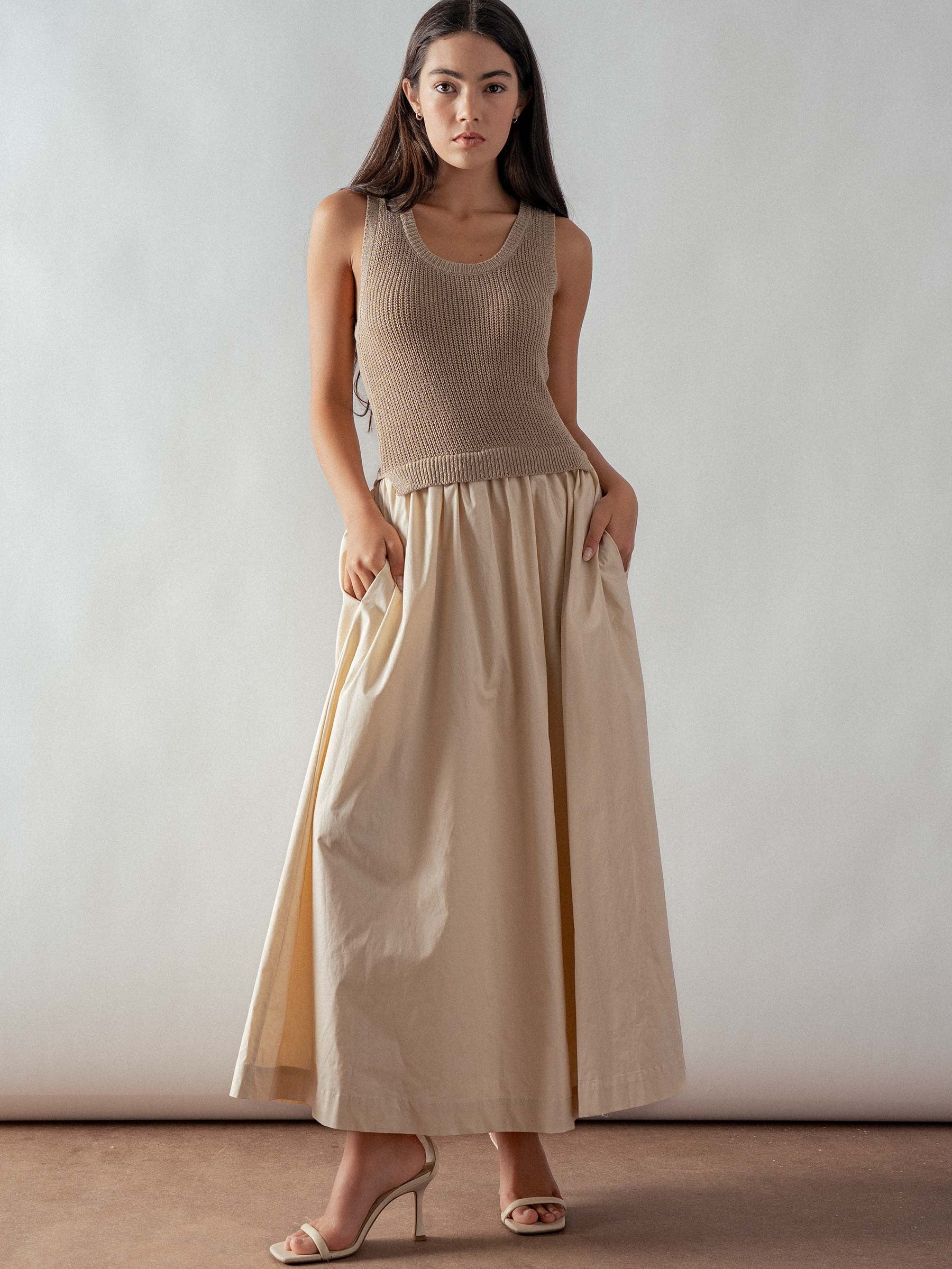 Knit Tank Maxi Dress - Taupe