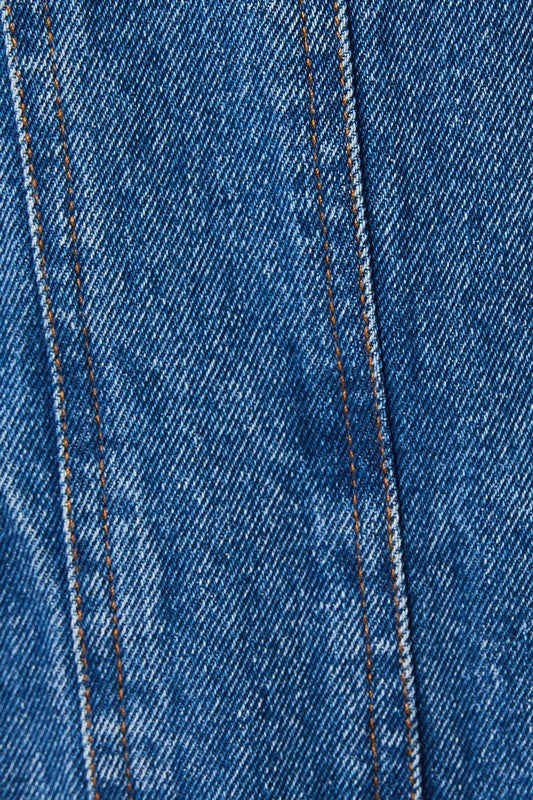 Ruffle Detail Denim Vest