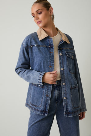 Denim Stud Barn Jacket
