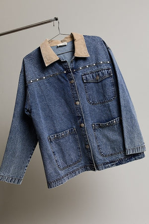 Denim Stud Barn Jacket