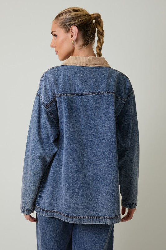 Denim Stud Barn Jacket