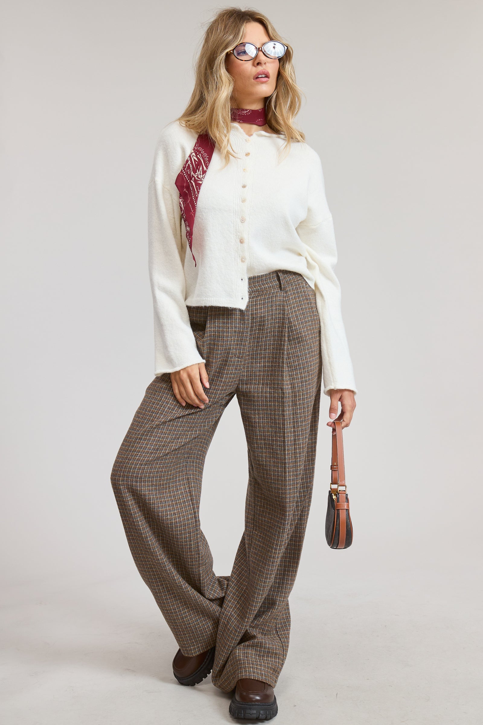 Elise Button Down Cardigan - Ivory