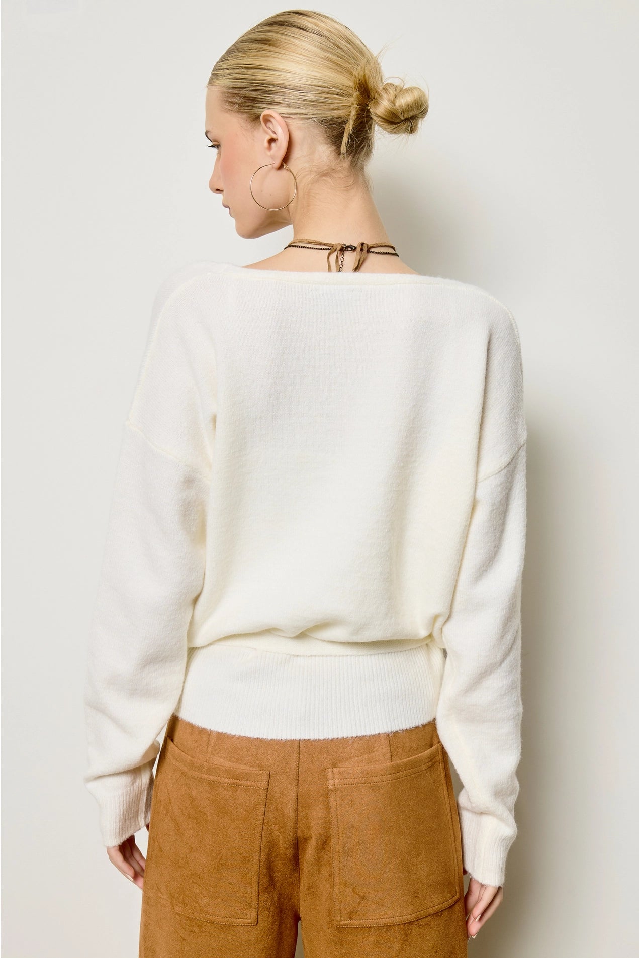 Wrap Knit Cardigan Sweater - Ivory