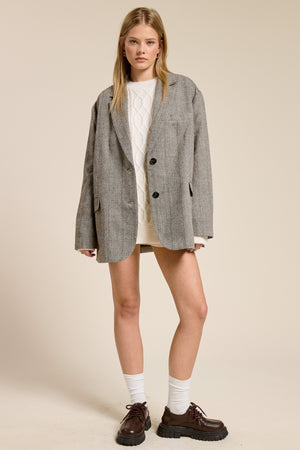 Plaid Oversized Boyfriend Blazer