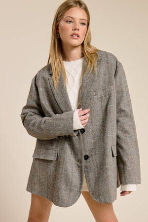Plaid Oversized Boyfriend Blazer