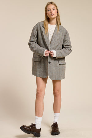 Plaid Oversized Boyfriend Blazer