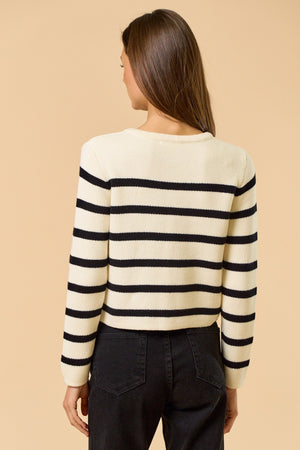 Striped Gold Button Cardigan