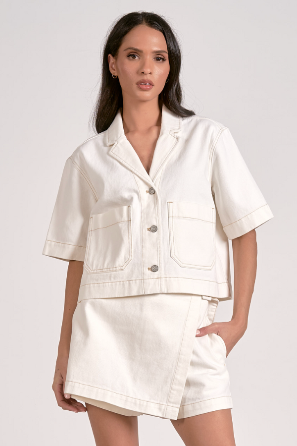 Gameday White Denim Top