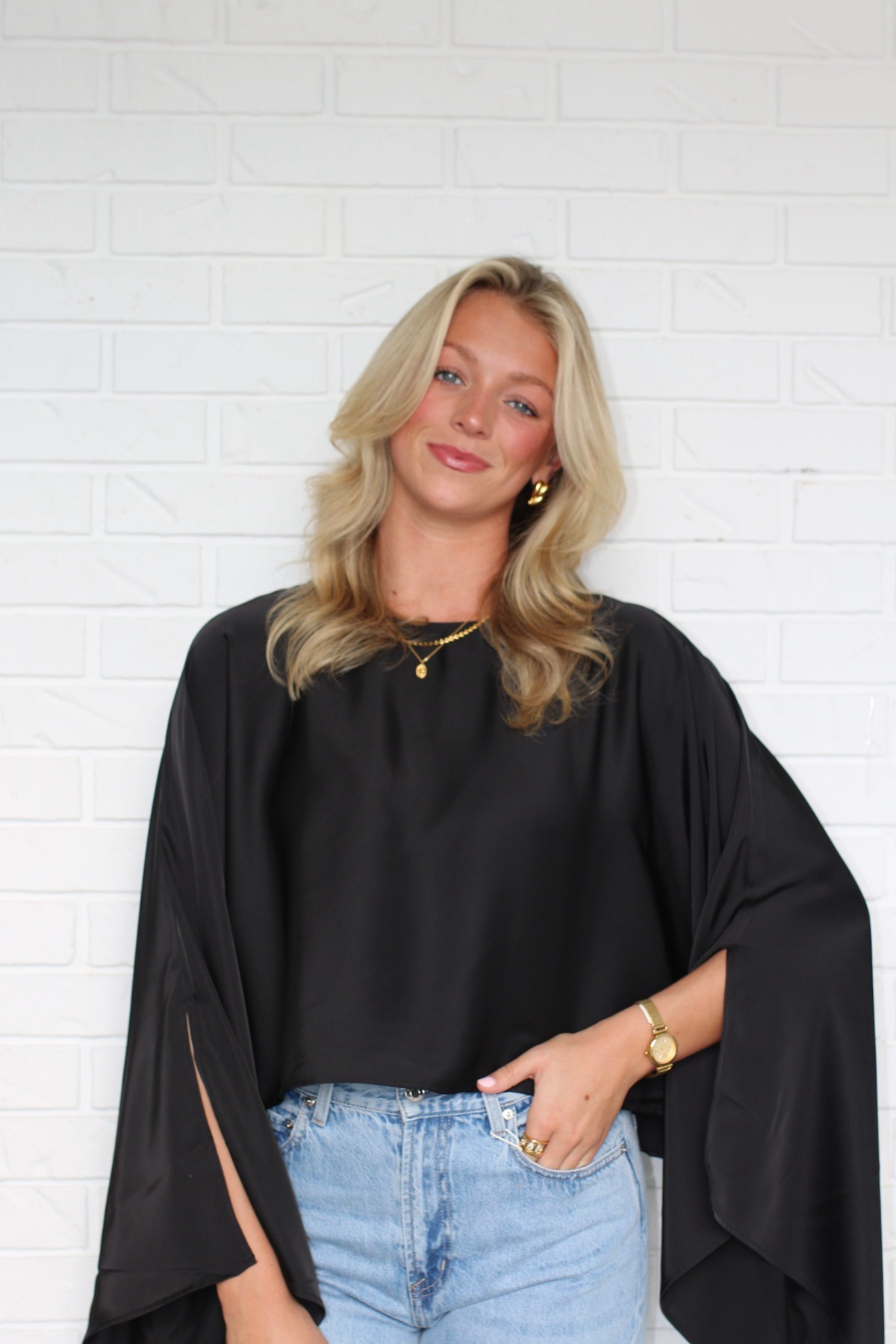 Ria Silky Blouse - Black
