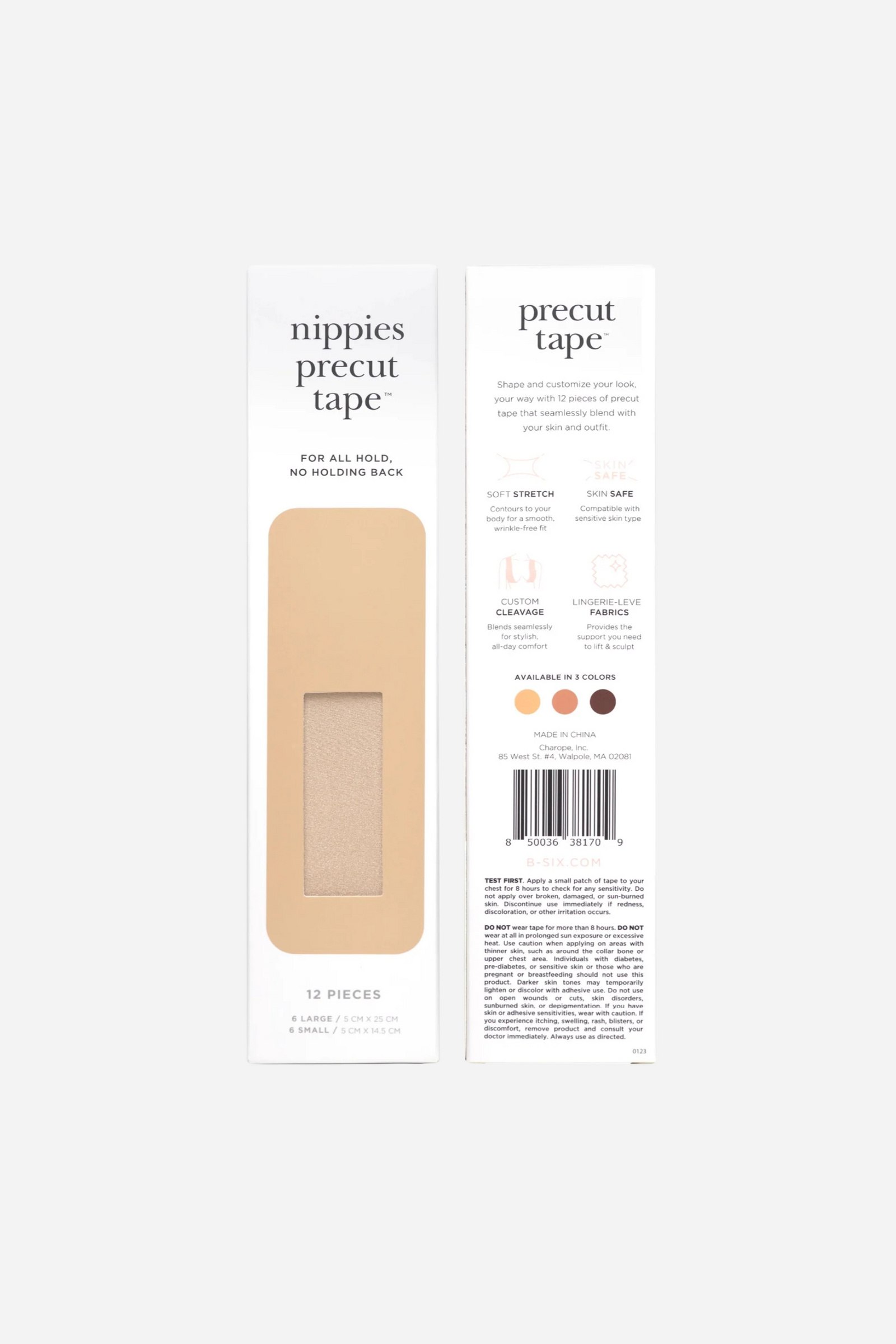 Nippies Precut Boob Tape - 12 pieces - Creme