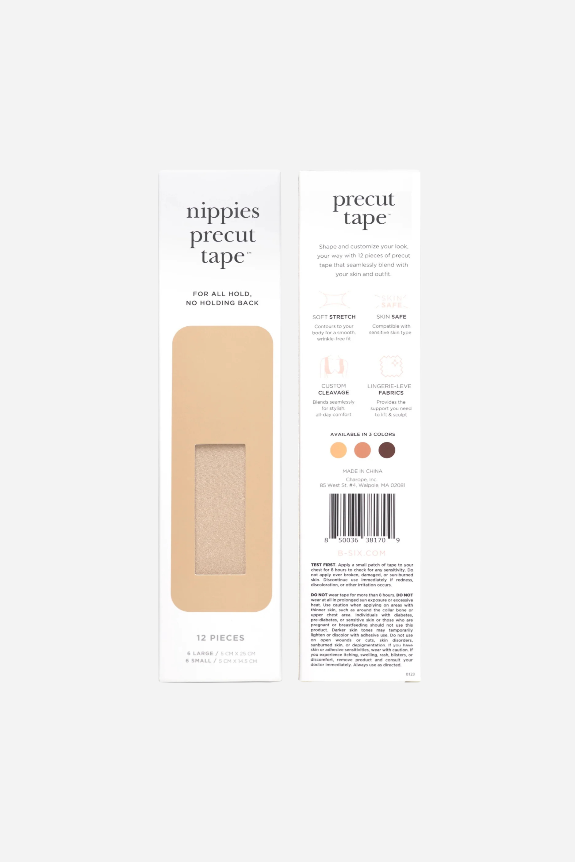 Nippies Precut Boob Tape - 12 pieces - Creme