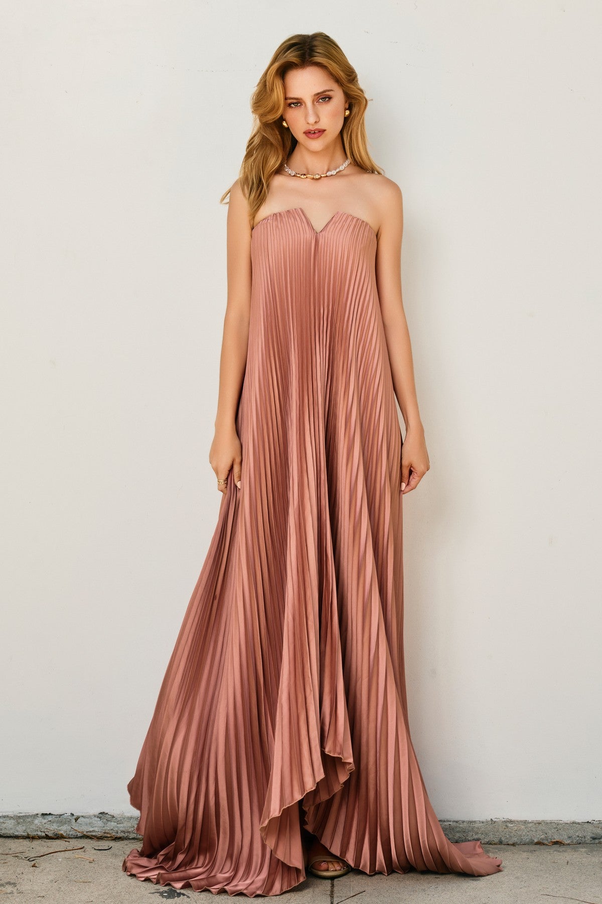 Moonglade Pleated Maxi Dress - Hazel