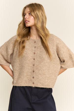 Olivia Button Down Cardigan - Khaki