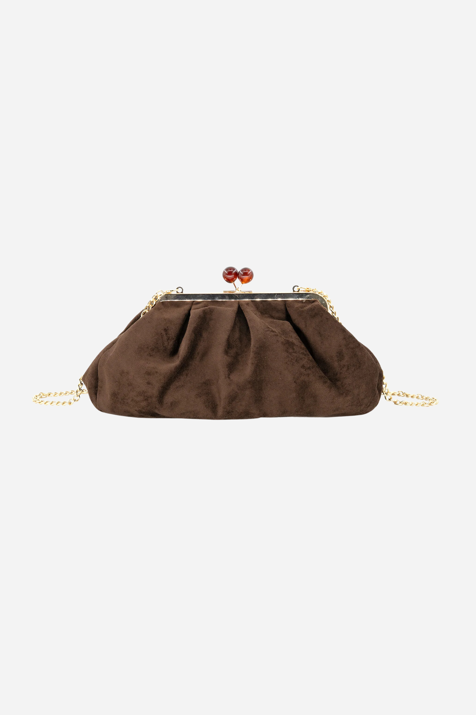 Aura Suede Clutch - Chocolate