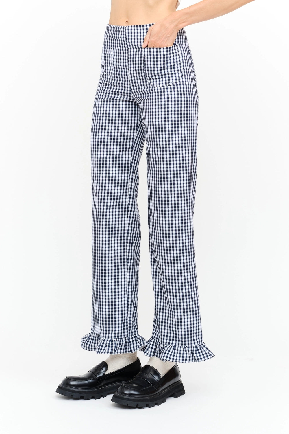 Paloma Gingham Pants - Navy