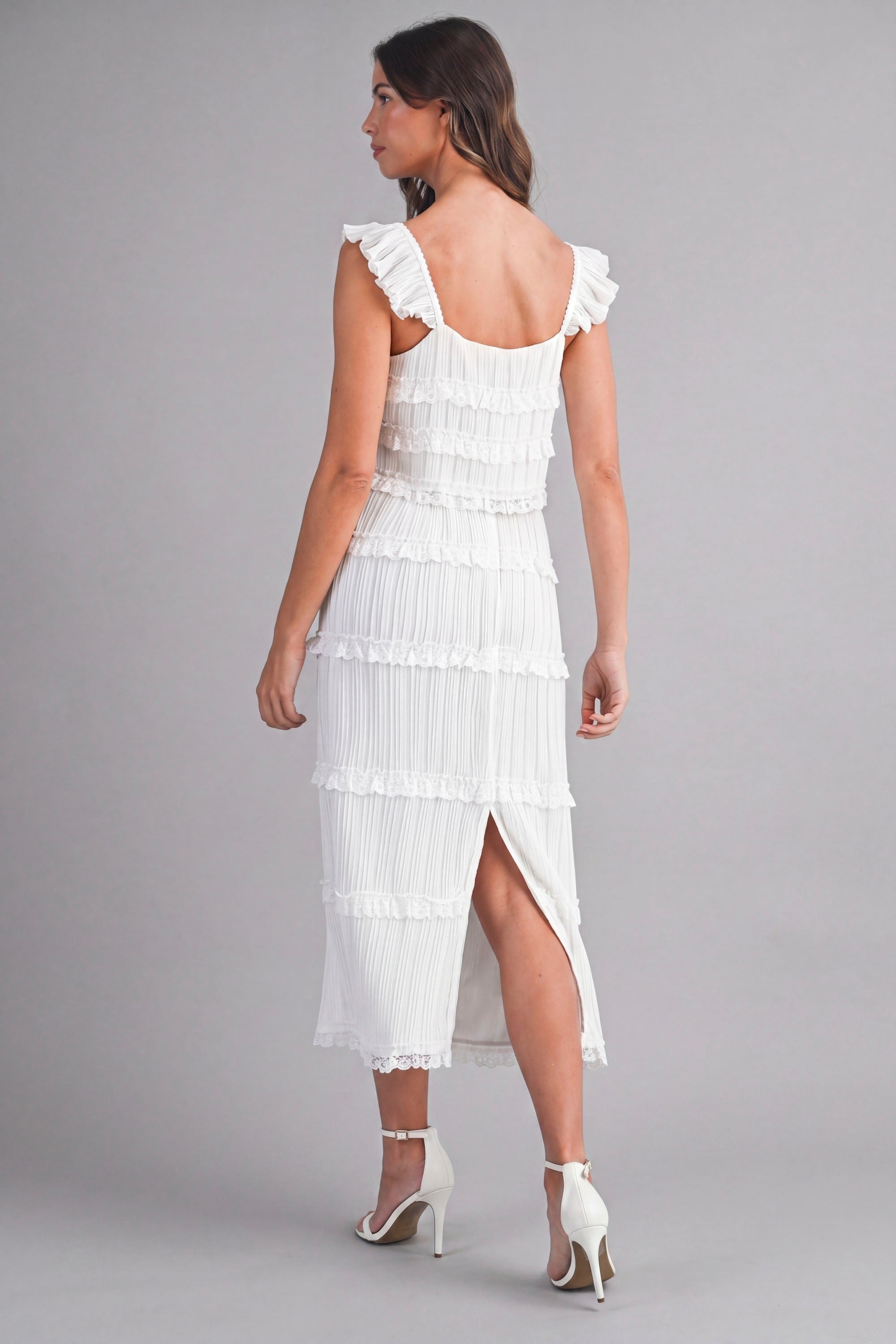 Amelia Chiffon Skirt Set - Off White