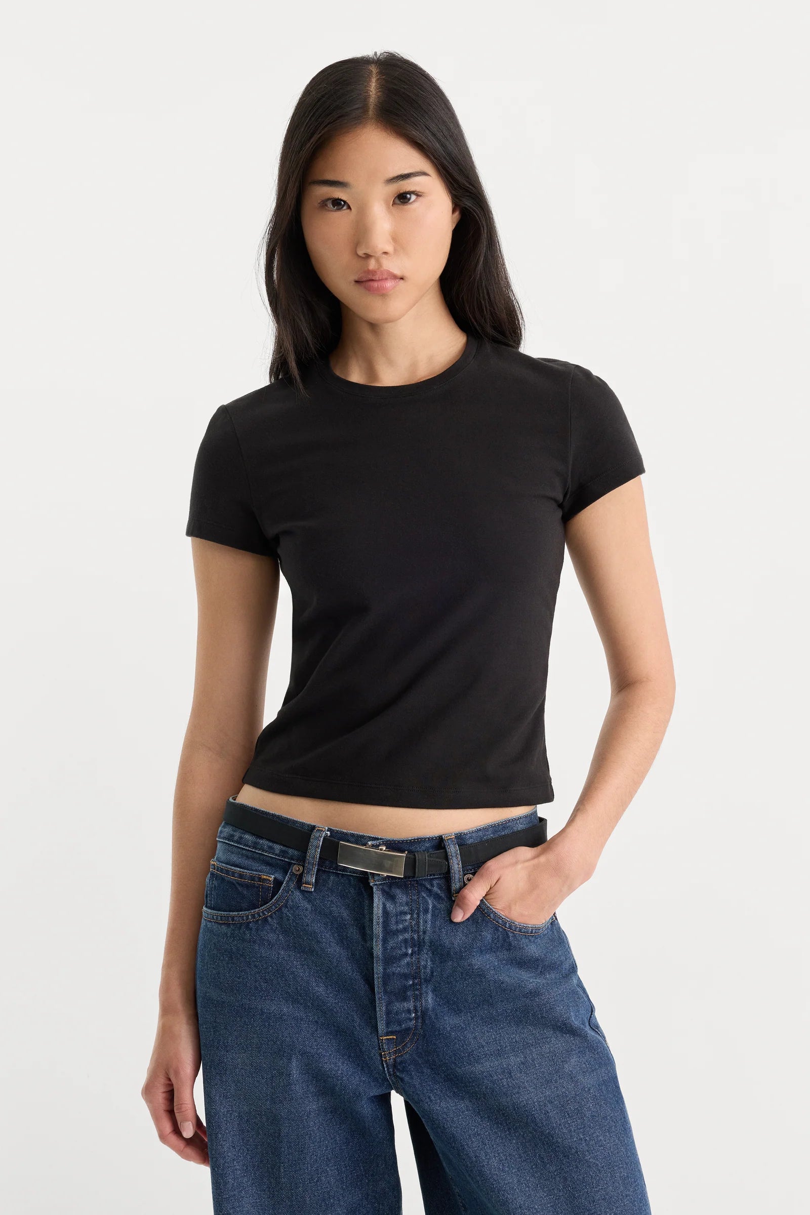 Good American - The Baby Tee - Black