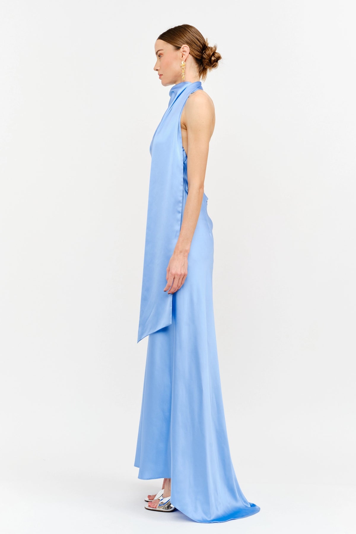 Posy Satin Halter Neck Dress