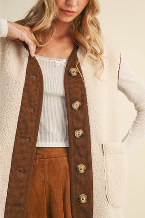 Teddy Vest - Cream
