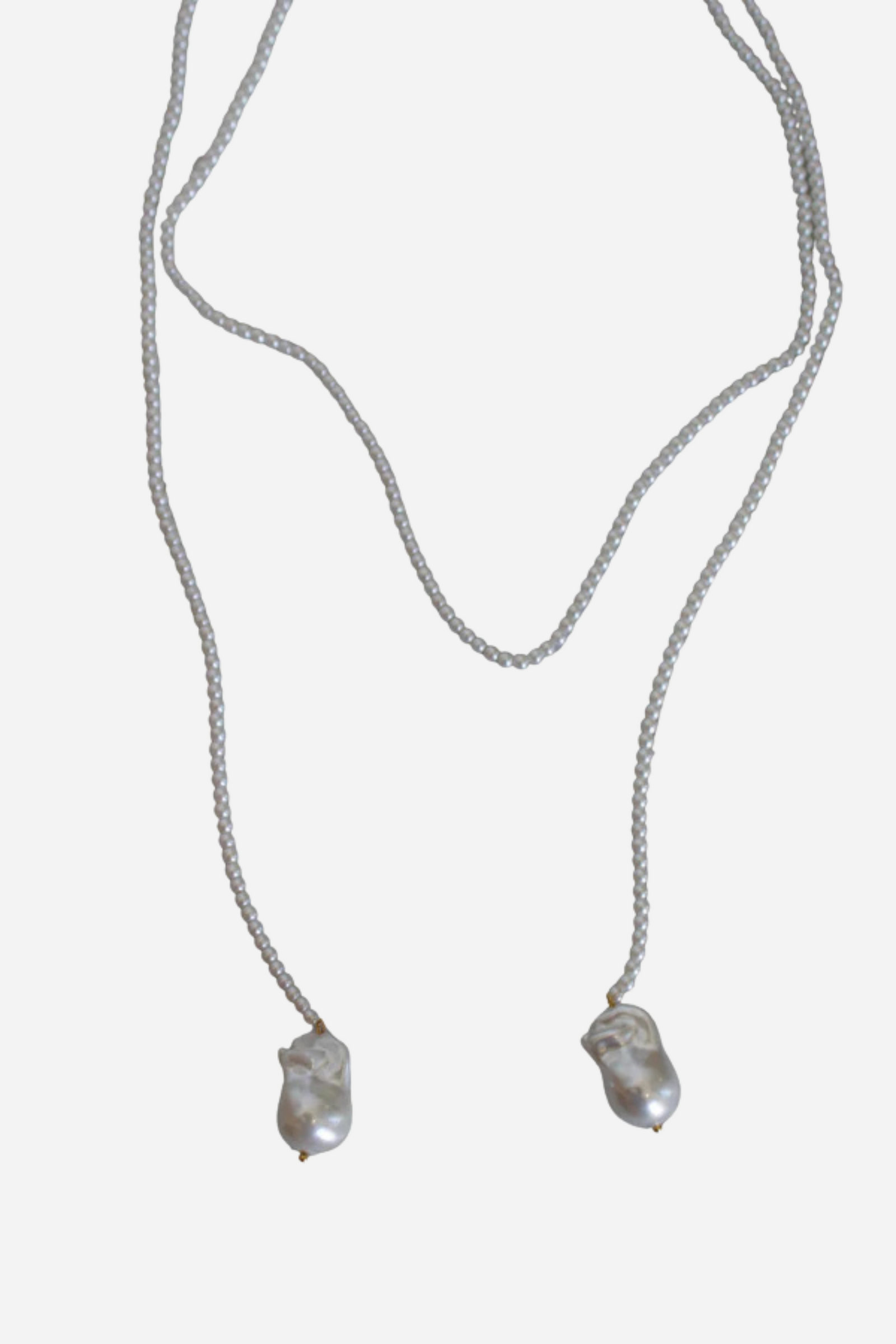 18K Pearl Lariat Necklace