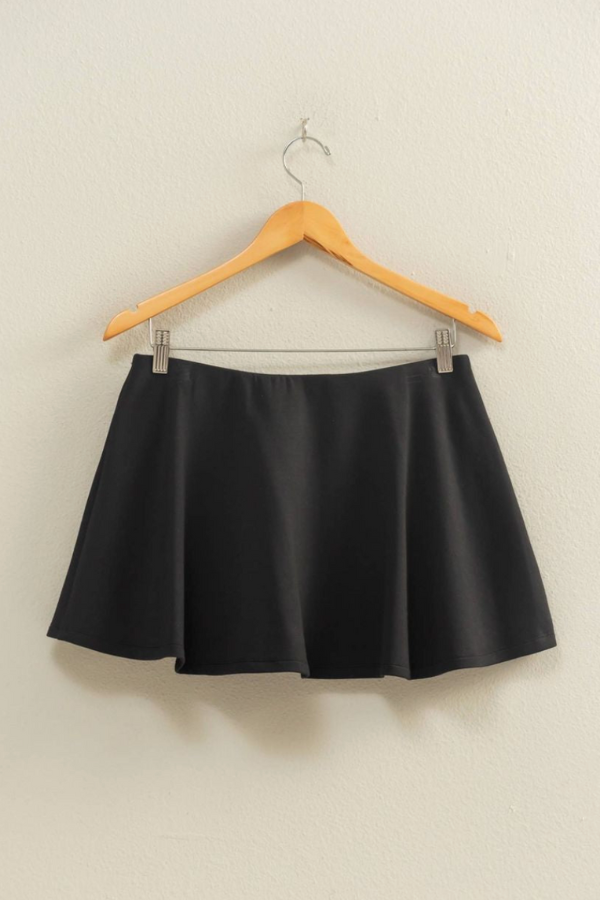 Flirty Scuba Mini Skort - Black
