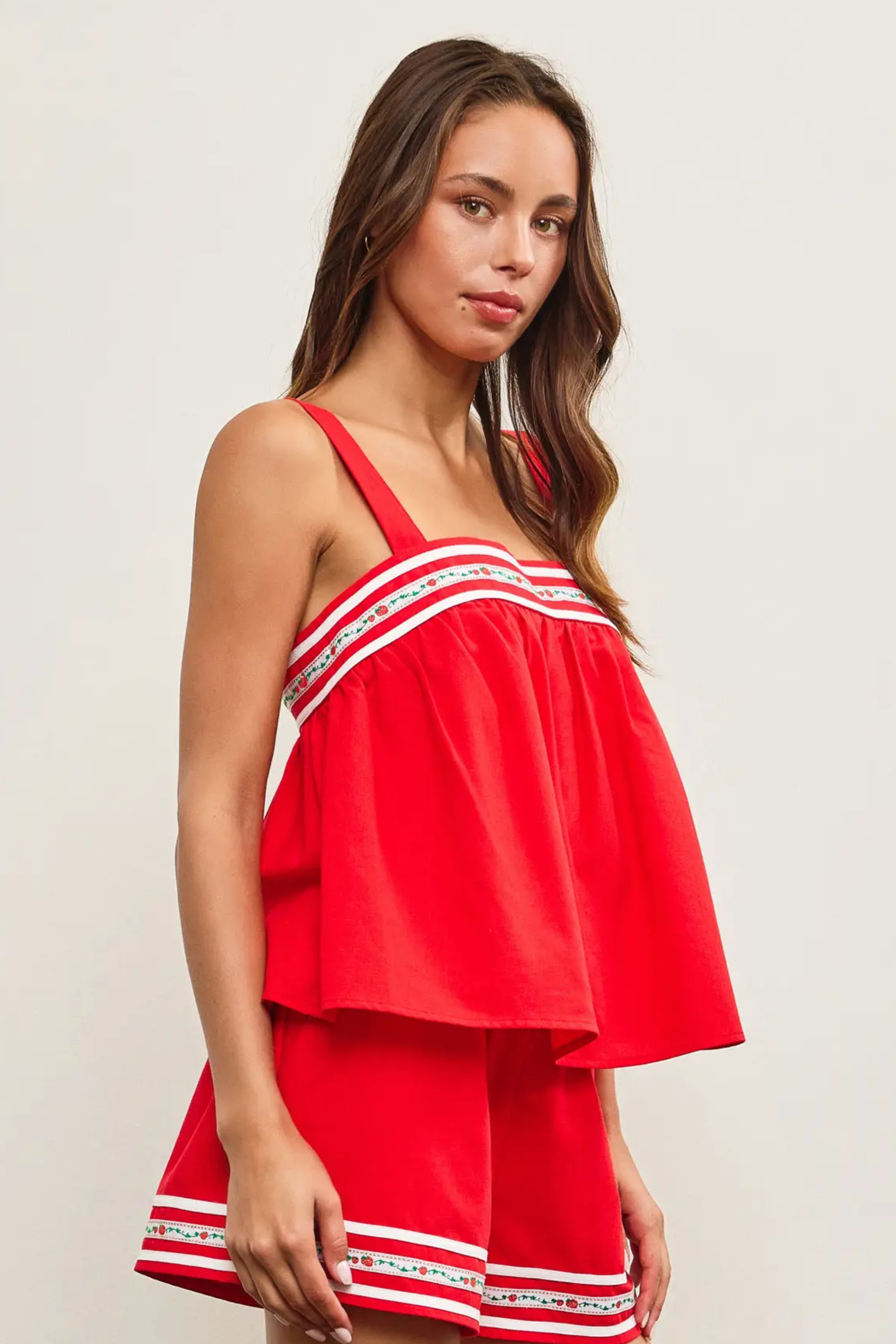 Babydoll Tank Top - Red