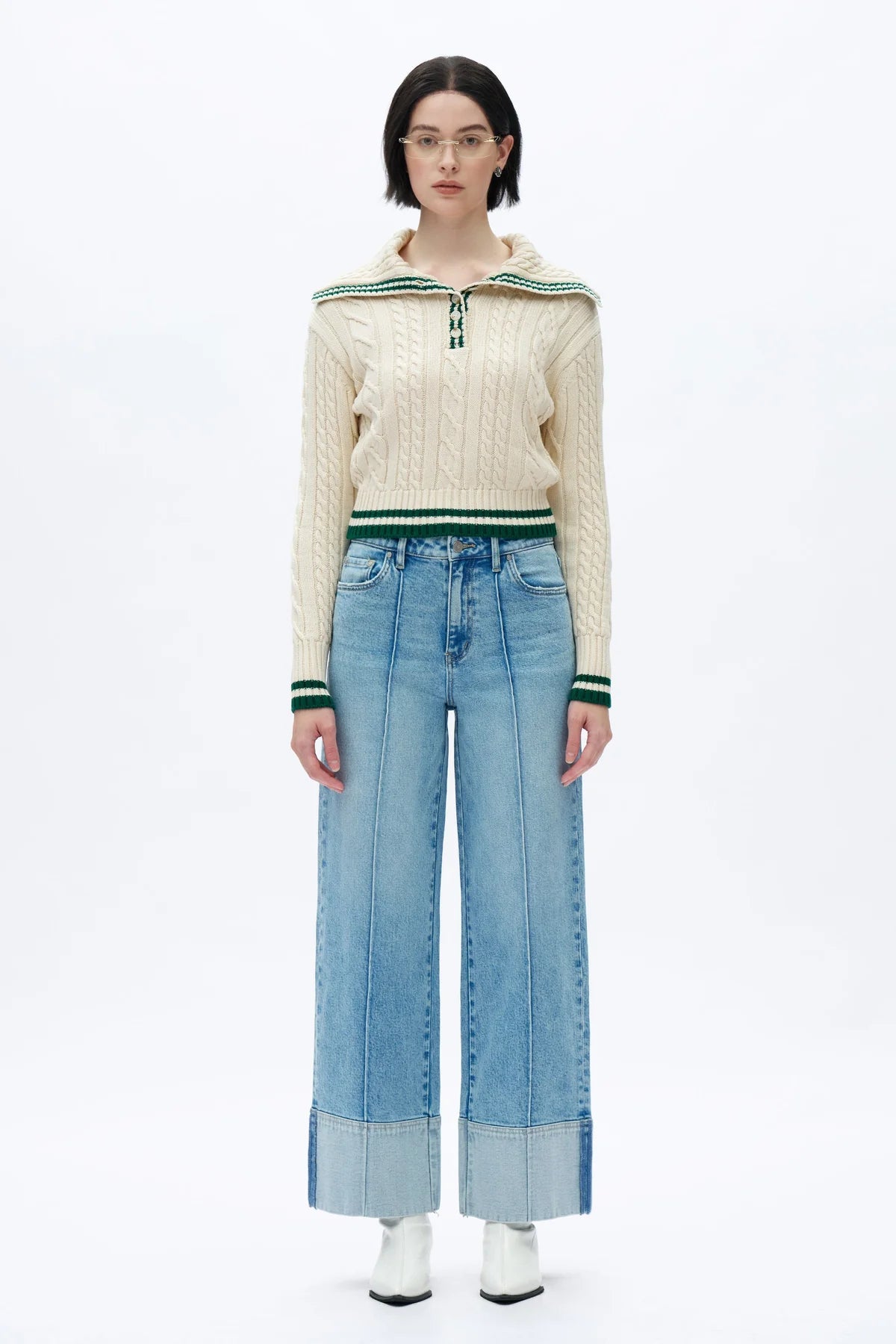 High Rise Wide Leg Jeans - Light Blue