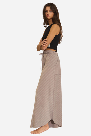 Spaghetti Tie Wide Leg Pants - Taupe