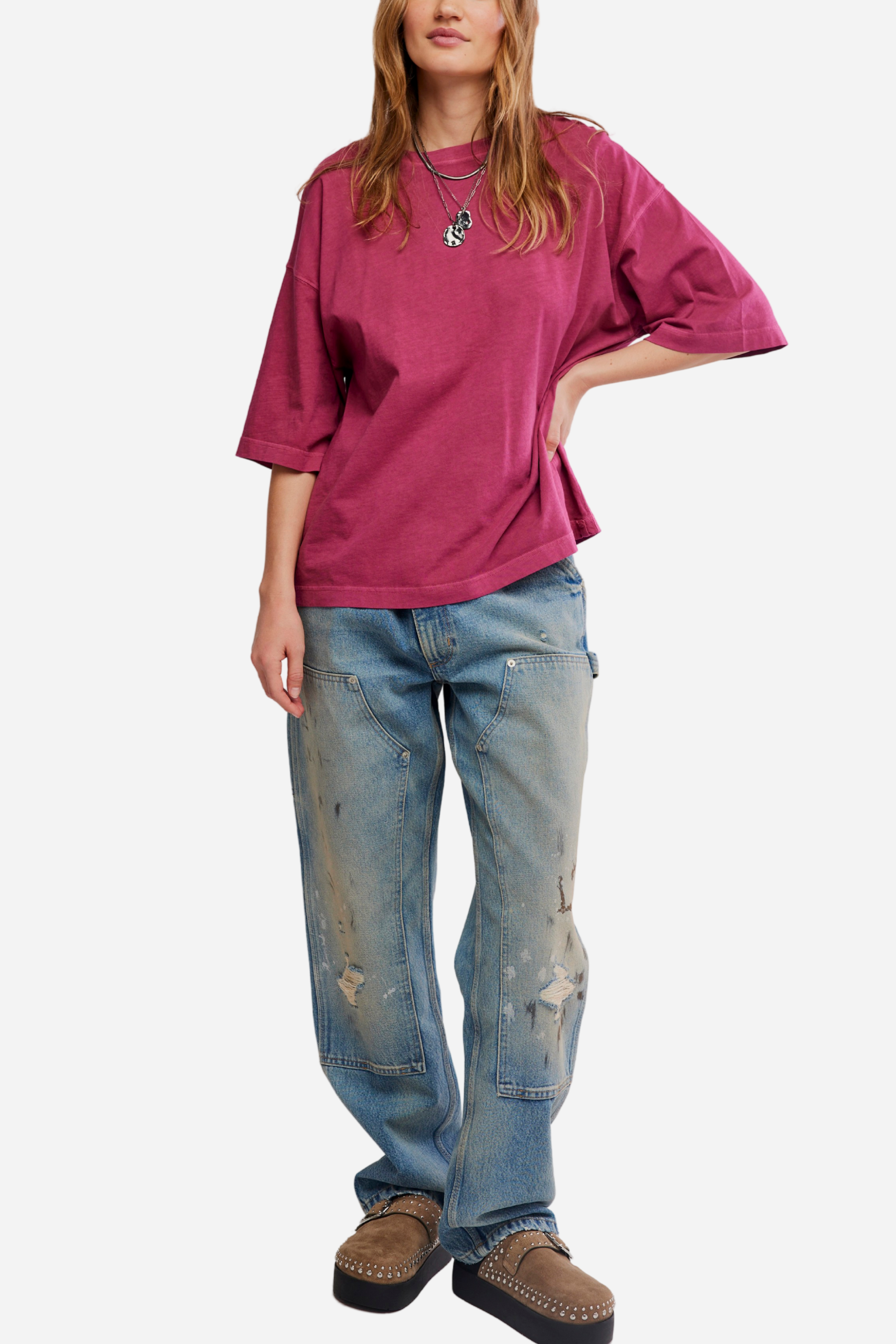 Free People - Perfect Oversized Tee - Glass Roses