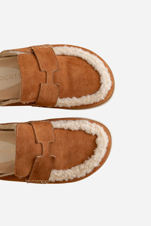 Avalon Shearling Mule - Caramel Suede