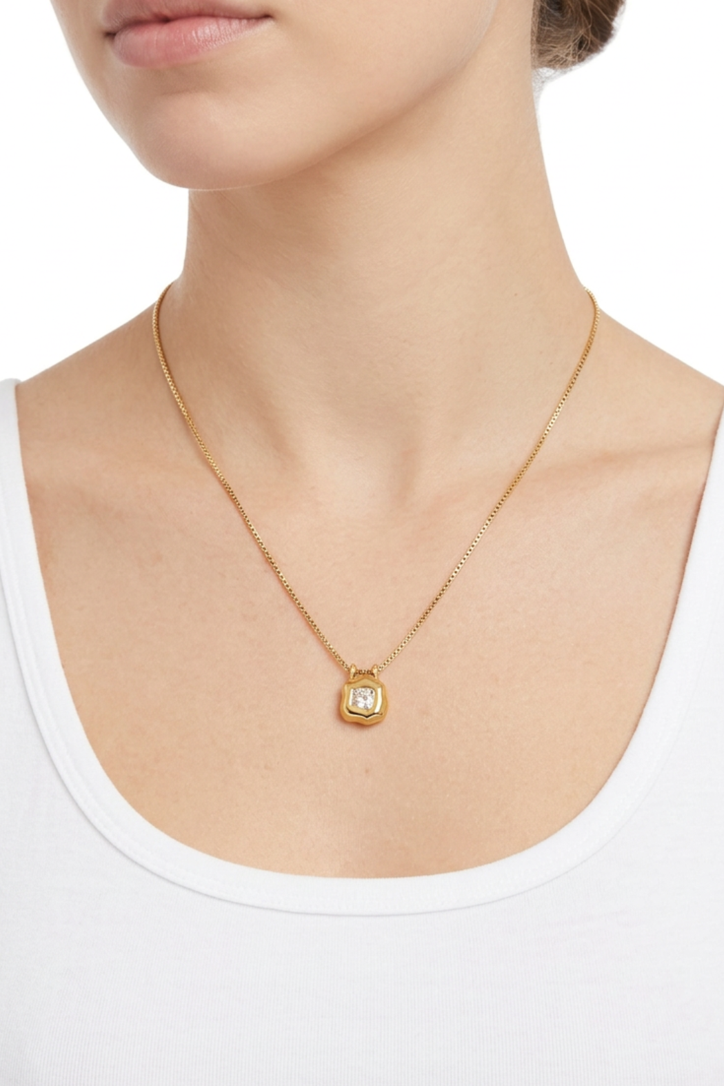 18K Diamond Bezel Necklace