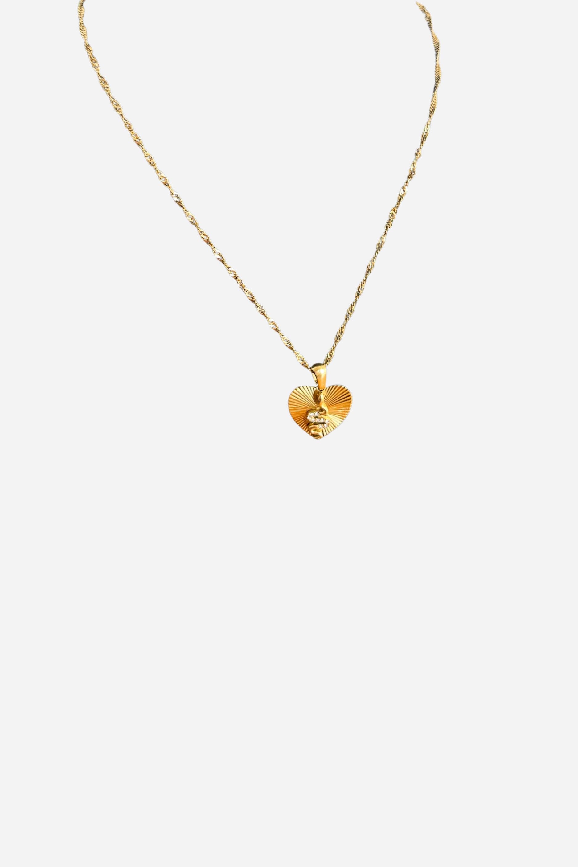 18K Heart Snake Pendant Necklace