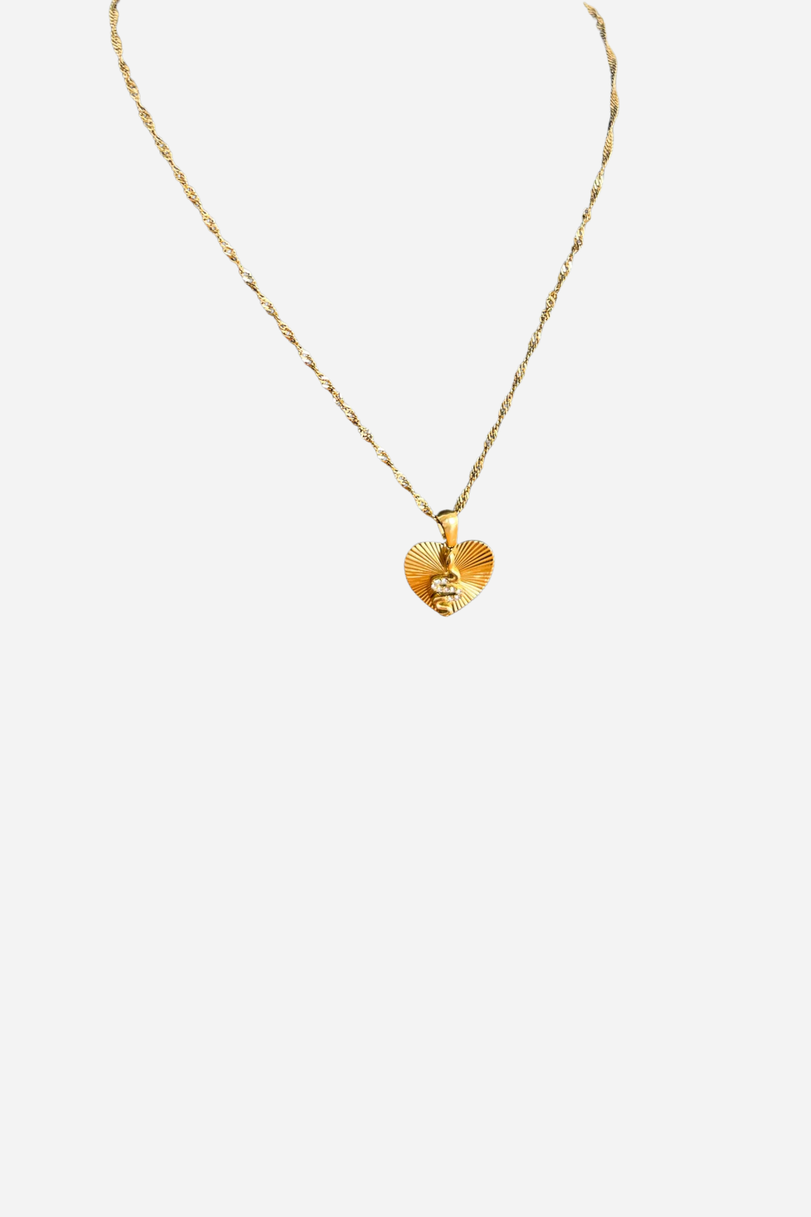 18K Heart Snake Pendant Necklace