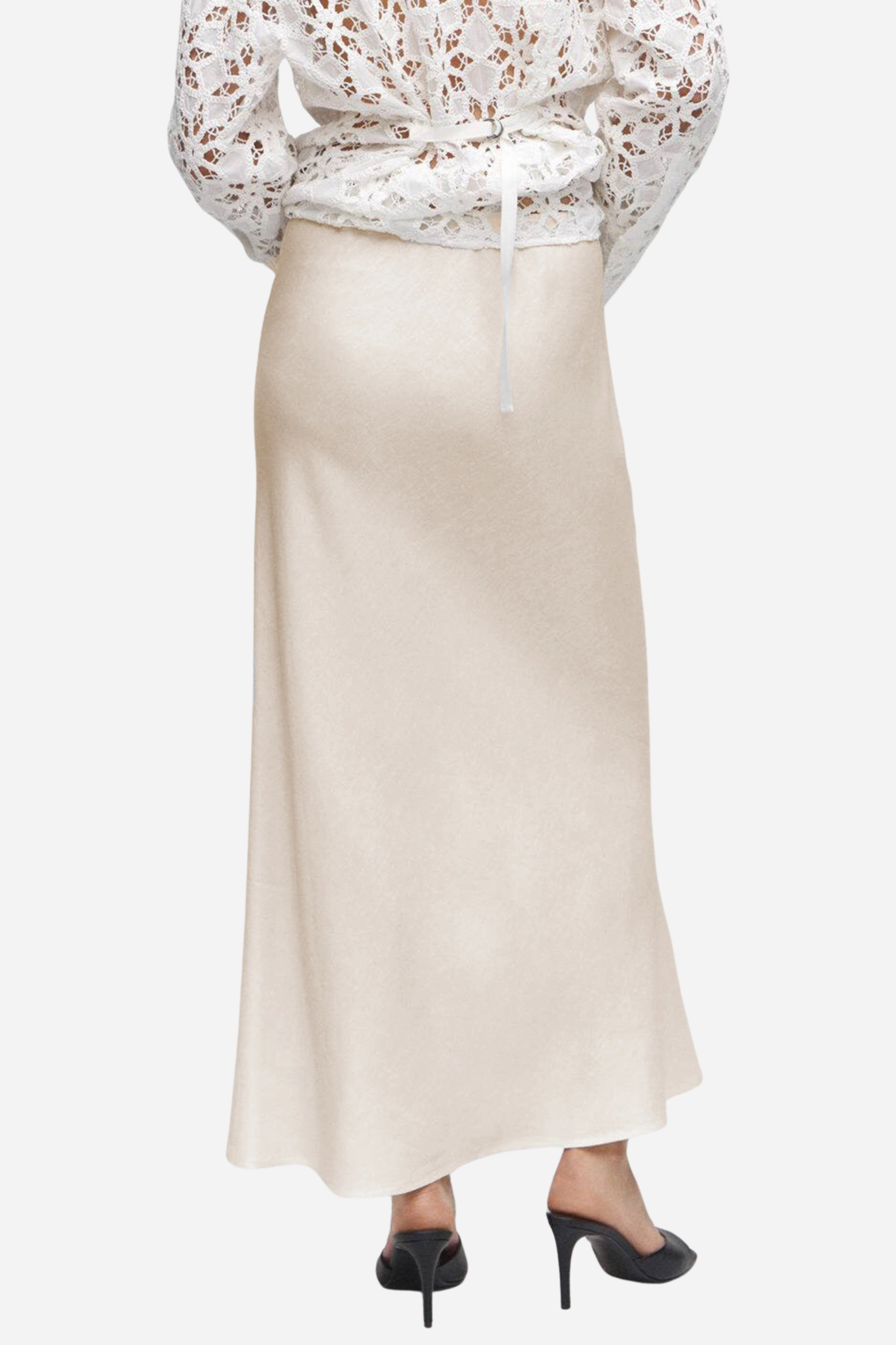 Satin Maxi Skirt - Champagne