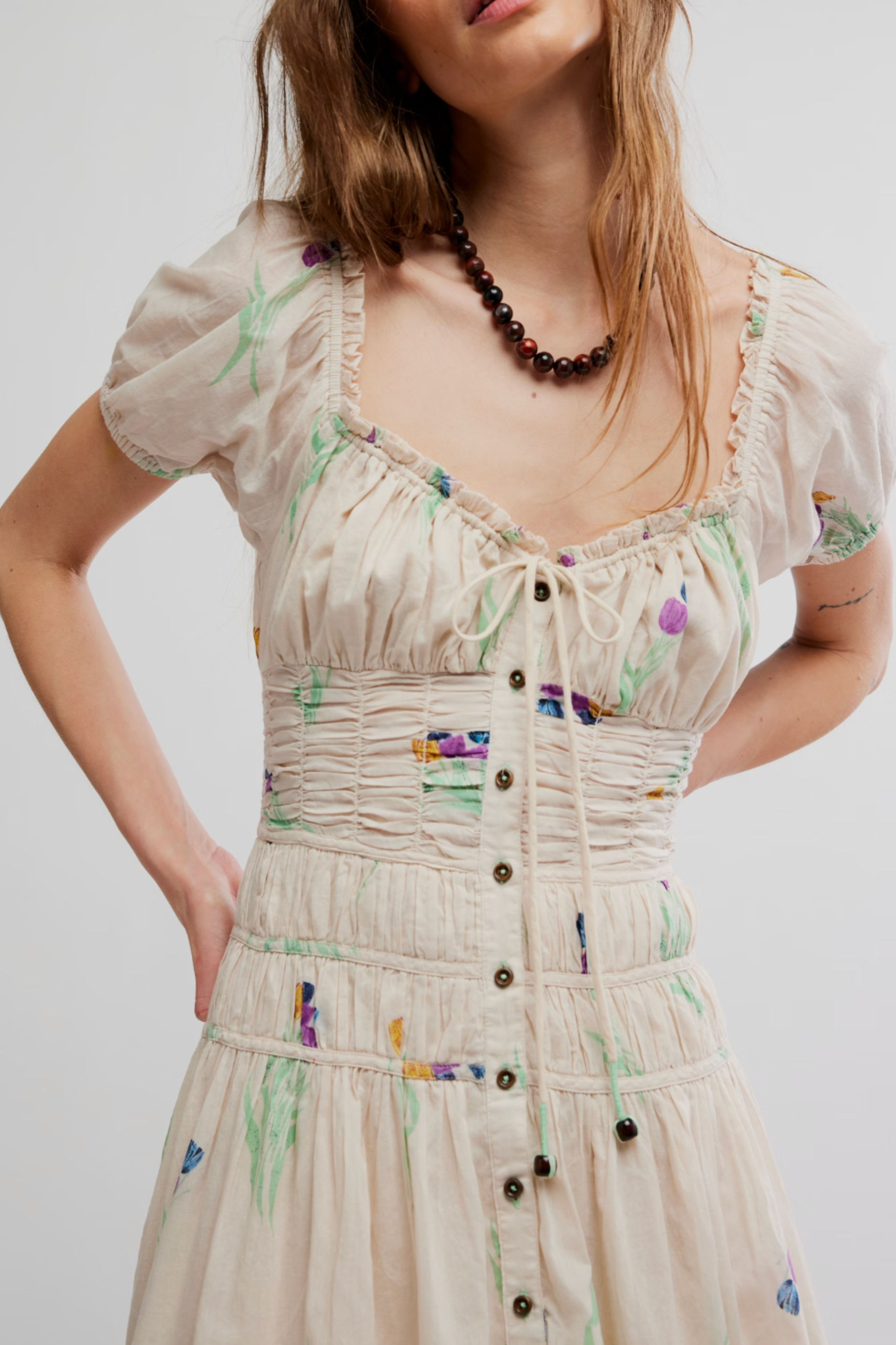 Free People Complete Me Midi Dress - Tea Combo