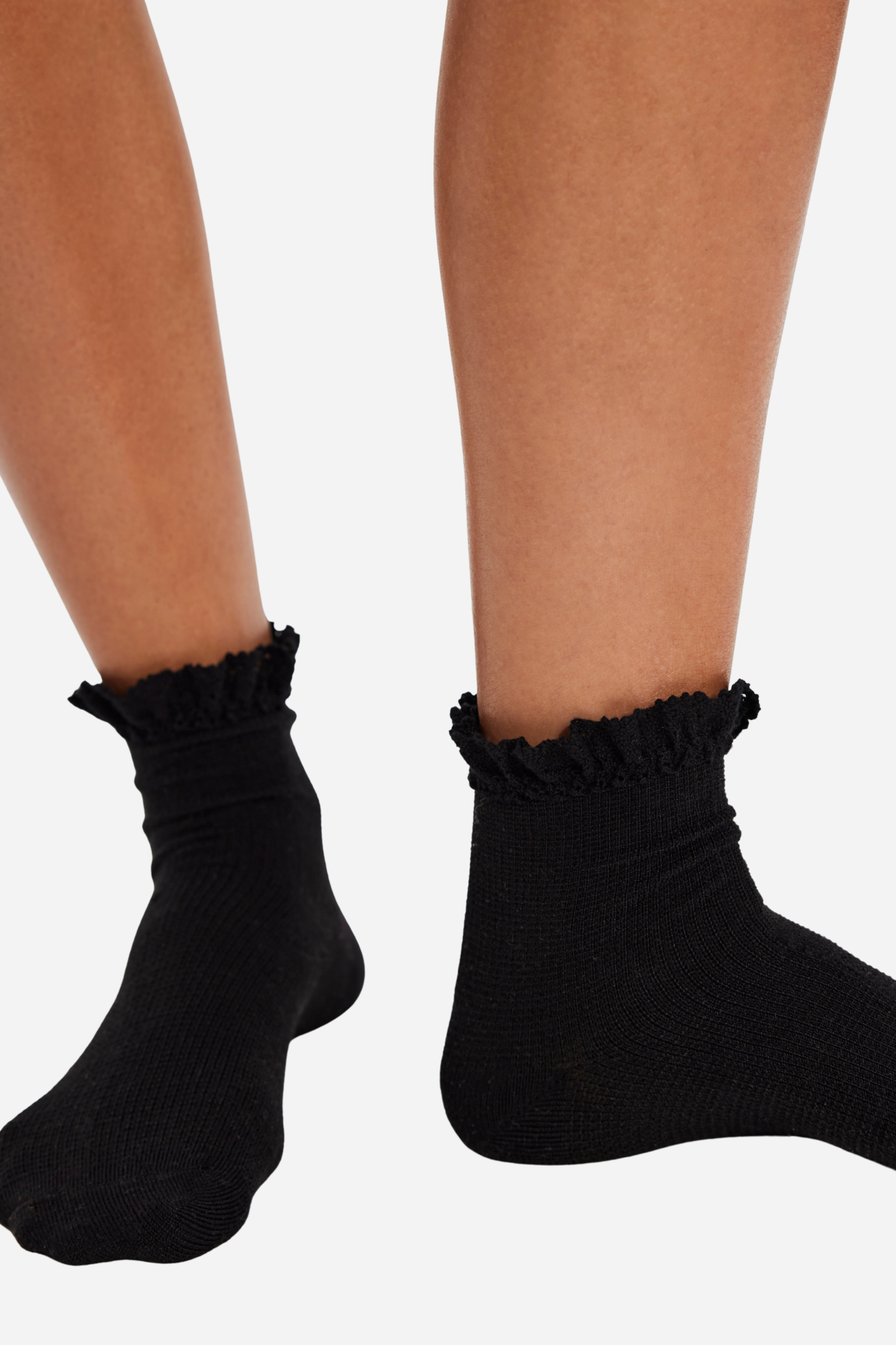 Free People Beloved Waffle Knit Ankle Socks - Black