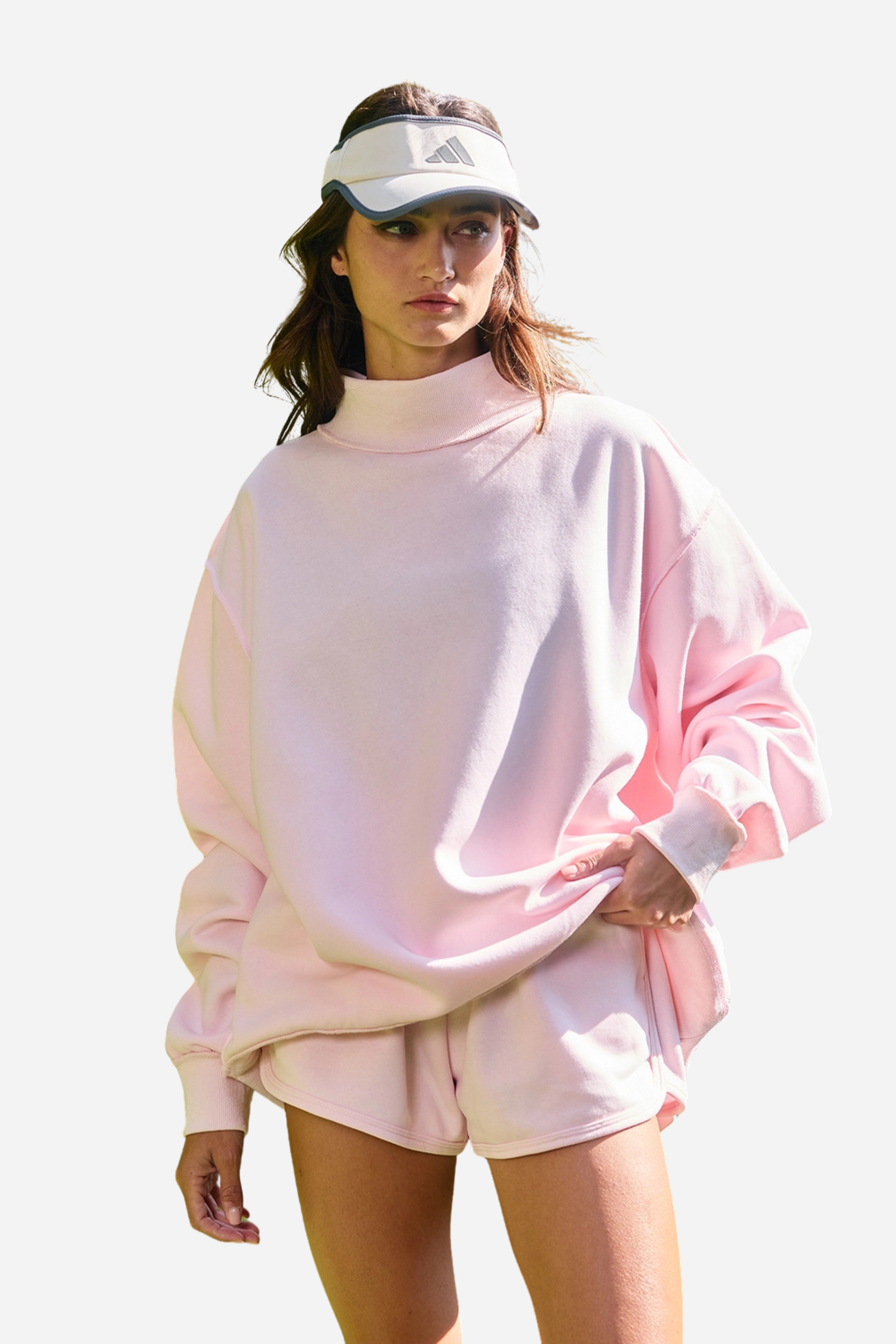 Reversible Mock Neck Sweatshirt - Ballet Pink