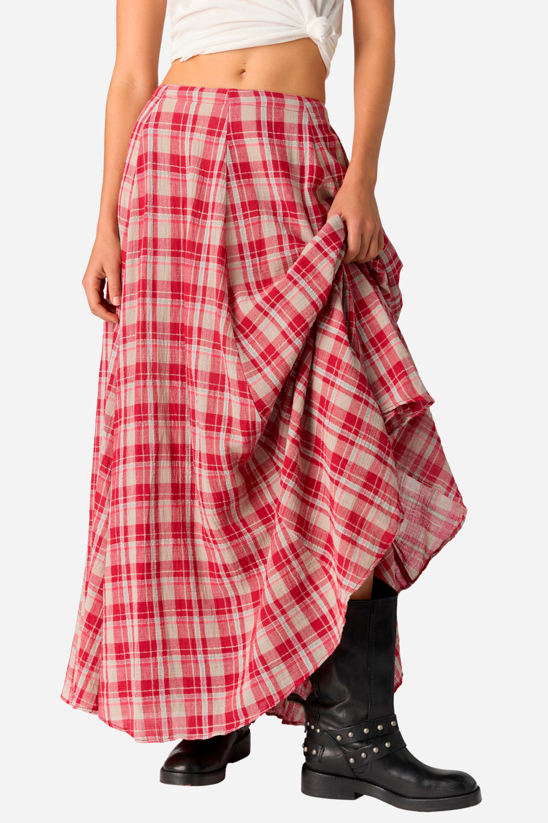 Free People - Ives Maxi Skirt - Cherry Combo