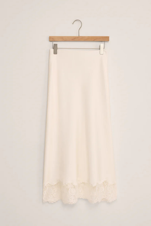Cinder Lace Midi Skirt - Cloud