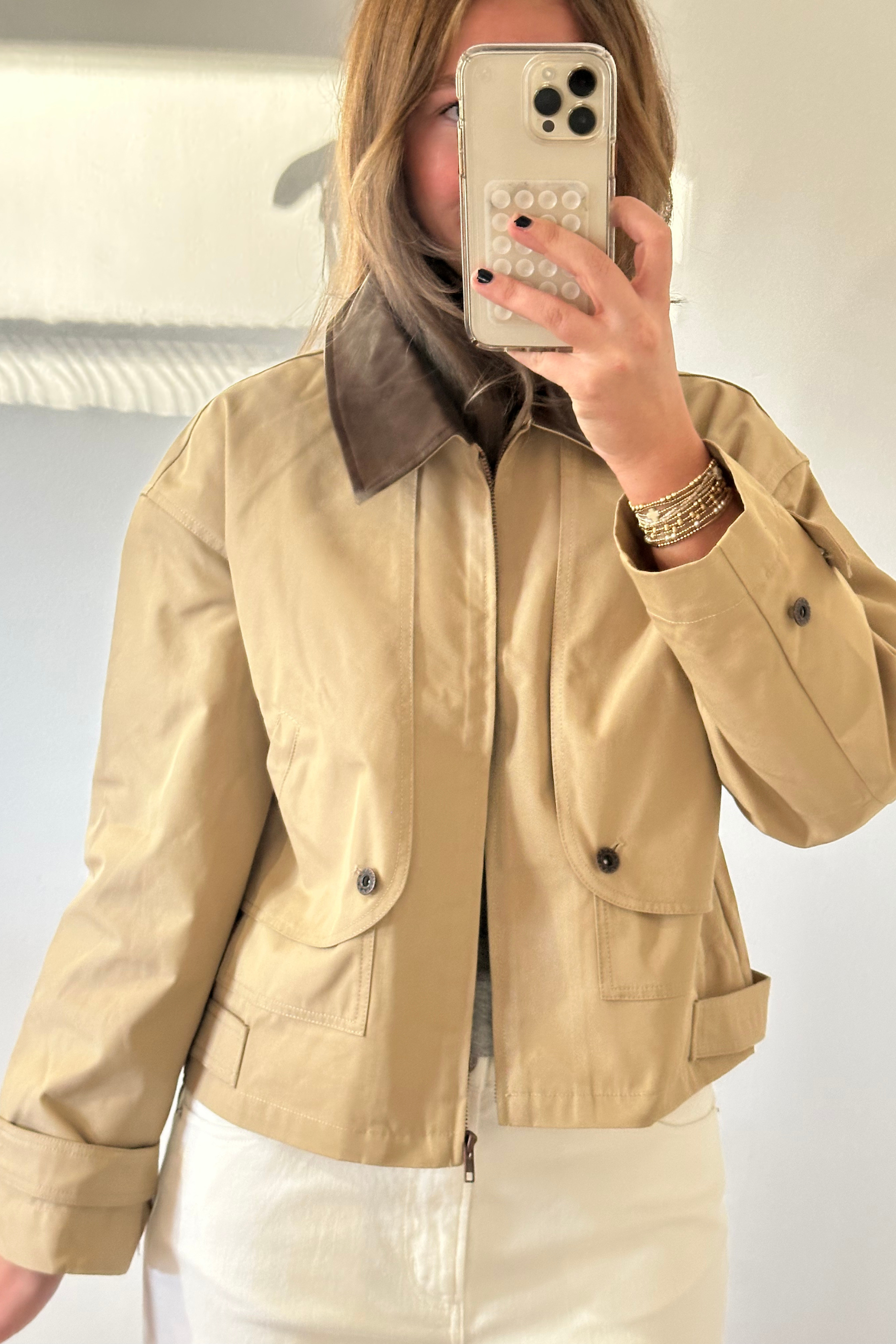 Cropped Trench Jacket - Camel